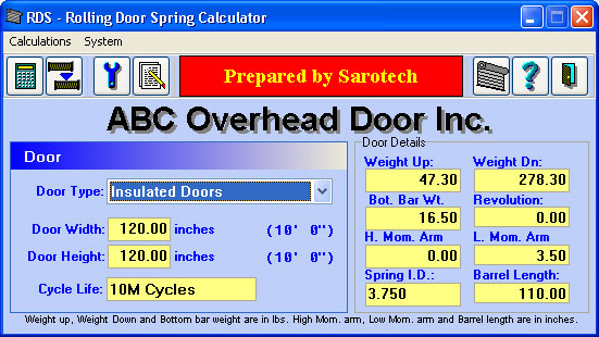 garage door spring calculator software garage door spring calculator software