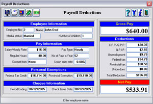 An example calculation for an employee.